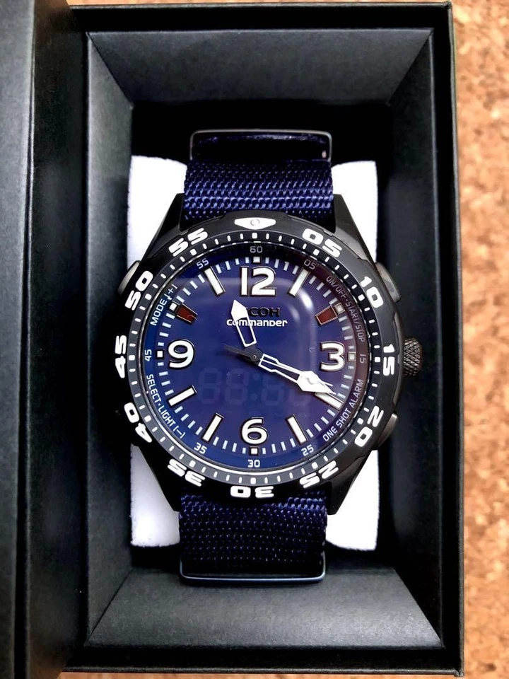 Reloj Hombre RICOH ELEMEX Commander Analógico Digital LED Militar Cuarzo Nylon Nuevo Foto 1 de 4