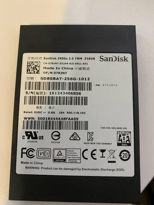 SanDisk 256GB 2.5" SATA SSD Solid State Drive SD8SBAT-256G-1012 Dell 7RJNT - Image 1 of 2
