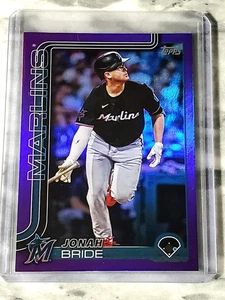 Jonah Bride 2025 Topps Serie 2 Viola Holofoil 037/250 #585 Miami Marlins - Foto 1 di 2