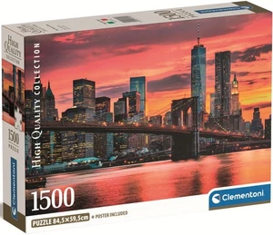 NEW Clementoni Jigsaw Puzzle 1500 Pieces High Quality East River At Dusk - Picture 1 of 2
