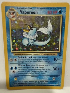 Vaporeon 12/64 Holo - Juego de cartas coleccionables Pokémon Jungle - Holo ilimitado raro - Imagen 1 de 2