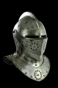 Mittelalterliches Ritterturnier enge Rüstung Helm Replik bester Look 18Gaug S... - Bild 1 von 4