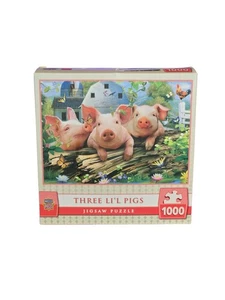 Master Pieces "Three Li'l Pigs" Howard Robinson 1000 Piece Jigsaw Puzzle Sealed - Picture 1 of 10