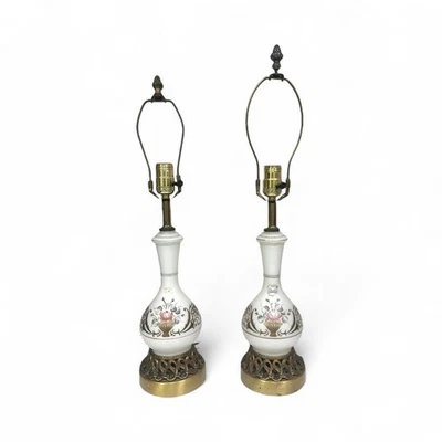  Атласное стекло французская лампа винтажный белый цветочный викторианский парчи бахрома абажур - Изображение 1 из 4