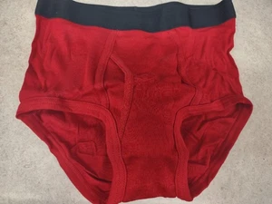 Vintage underwear J C Penney red fly front Arizona men's S-M/boy's L brief - Picture 1 of 6