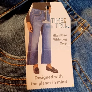 Time And True Jeans High Rise Wide Crop Women Size 14 - Picture 1 of 5