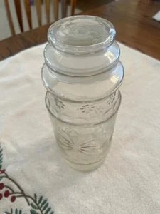 Vintage 1980 Pflanzgefäße Mr. Peanut Glas mit Deckel Kanister Sammlerstück Stern 9,5" - Bild 1 von 4