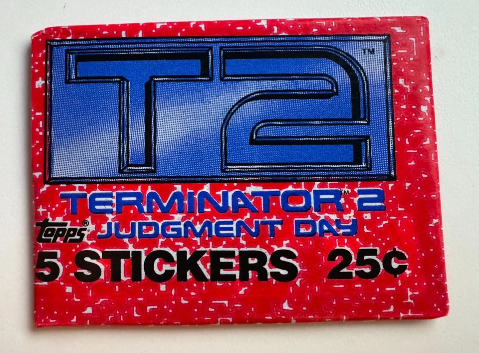 1991 Topps Terminator 2 T2 Judgement Day 5 Sticker Cards Wax Pack New Sealed - Image 1 of 1