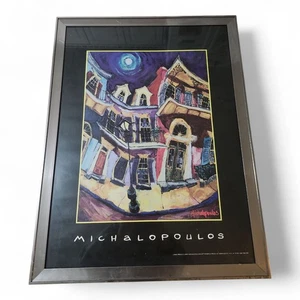 Póster New Orleans Bourbon Street James Michalopoulous enmarcado 26"x22" Louisiana  - Imagen 1 de 7