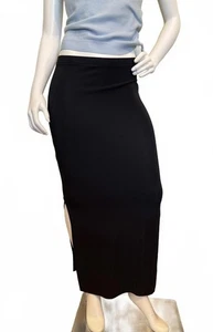 Ssada modischer schwarzer Strick Maxirock Größe Small Seitenschlitz Pull-On Stretch  - Bild 1 von 4
