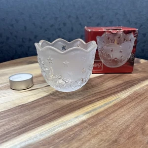 Mikasa Silent Night Votive Candle Holder Santa Sleigh and Reindeer  3" Christmas - Picture 1 of 5