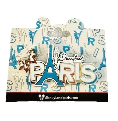 Prendedor Disneyland París Chip & Dale 2025 París Logo Torre Eiffel Jumbo Nuevo Foto 1 de 3