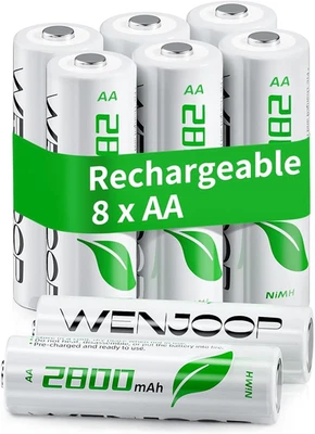 Rechargeable AA Batteries, 2800Mah High-Capacity, Nimh, Double a Battery, Long-L - Image 1 of 4