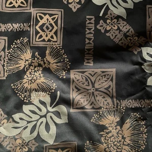 Schwarz Tropisch Retro Hawaii Druck Stoff 3 Yard Vintage Y2K Ära - Bild 1 von 3