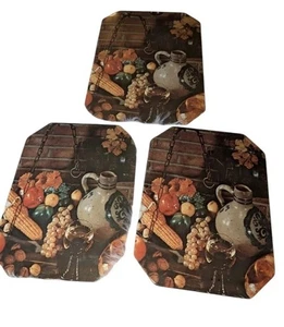 70’s Vintage Ballonoff Insulated Hot Mats Set of 3 Harvest Setting Cleveland USA - Bild 1 von 9