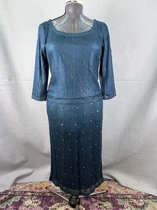 Gonna e blusa nuova con etichetta vintage anni 90 Y2K Kar-A-Van blu capriccioso - Foto 1 di 16