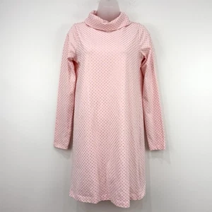 J Crew Crewcuts Dress Girls 14 Pink Polka Dot NWT Turtleneck Stretch Artsy - Picture 1 of 12