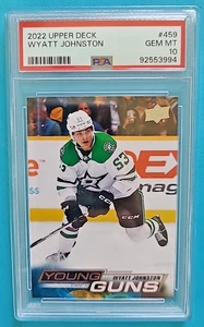 2022-23 Wyatt Johnston Upper Deck Young Guns Rookie RC #459 PSA 10 GEM MINT - Picture 1 of 3