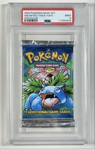 POKEMON BASE SET UNLIMITED THICK FONT 1999 SEALED PACK VENUSAUR PSA 9 Q3420 - Picture 1 of 2