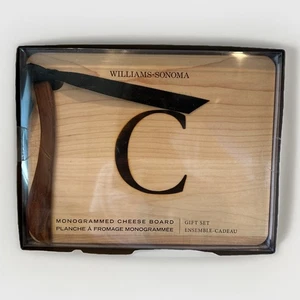 NIB- Williams Sonoma C Monogrammed Cheese Cutting Board - Picture 1 of 3