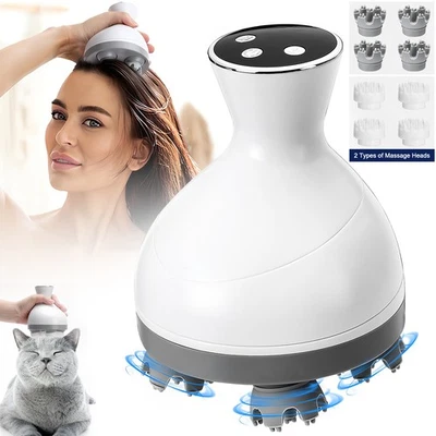 Electric Head Massager Cordless Scalp Massagers Hair Relax with 3 Kneading Modes - image 1 of 4