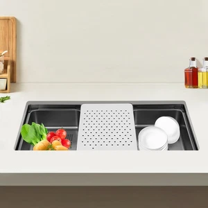 Drop-In Fregadero de cocina Fregadero de cocina empotrado Fregadero de acero inoxidable Fregadero en ángulo recto - Imagen 1 de 18