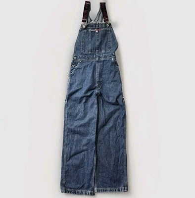 Mono Tommy Hilfiger vintage Y2k para hombre grande azul denim carpintero ropa de trabajo  Foto 1 de 4