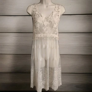 VTG Y2K Ivory Cami Lace Romantic Fairy CottageCore Babydoll Top - Picture 1 of 13