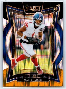 2024 Panini Select #29 Malik Nabers negro y naranja Prizm Shock Rookie - Imagen 1 de 2