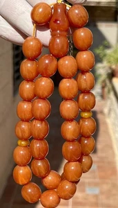 Antique Germany Cherry Amber Rosary  مسكي الماني انتيك غالب ديزاين عرق دخاني33 - Picture 1 of 24