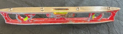 Vintage 9' Torpedo Level 3-Vial Red and Silver | W. Germany | FREE S&H - Image 1 of 4