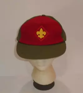 Boy Scout Official Uniform Hat Green Red Adjustable Snapback Ball Cap sz med/lg - Picture 1 of 5