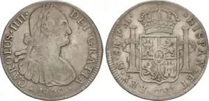SPAIN COIN CAROLUS IIII 8 REALES 1800 MEXICO F.M. KM#109 CARLOS IV CAL965 SILVER - Imagen 1 de 1