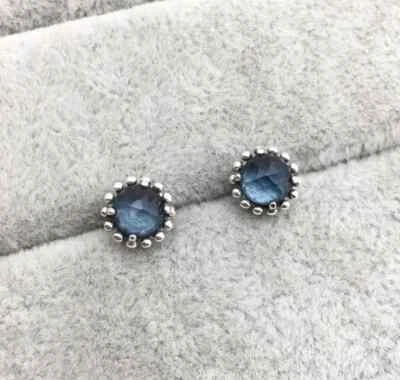 New 100% Genuine Pandora Sterling Silver Midnight Star Stud Earrings 290561NBC - Image 1 of 2
