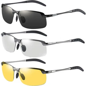 Photochromic Sunglasses Smart Color-Changing UV-Sensitive Anti-Glare For Men - Picture 1 of 15