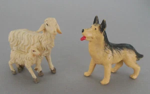 Schäferhund 5 cm hoch + Schafgruppe 5 cm hoch, für Krippenfiguren Höhe 11 cm N8 - Bild 1 von 11