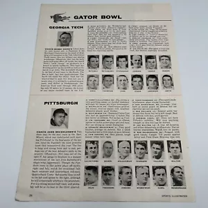 1956 Gator Bowl Georgia Tech vs Pittsburgh Game Preview NCAA Football Rare - Picture 1 of 1