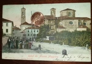 Antike Postkarte Landschaft Italien BERGAMO Alzano Maggiore Kinder über Land  - Bild 1 von 2
