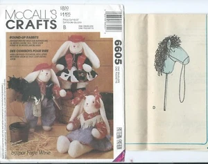 M 6605 sewing pattern 18" Country Western BUNNY RABBIT & CLOTHES sew Stick HORSE - Picture 1 of 2