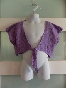 Disney Shrug Sweater Purple Sparkle Short Sleeve Size L (10/12) Girl's - Picture 1 of 4