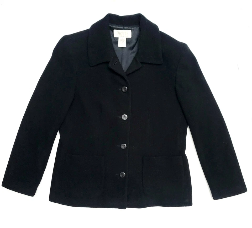 Blazer de Colección Petite Sophisticate Para Mujer 10 Negro Mezcla de Lana Bolsillos Traje Chaqueta  Foto 1 de 4
