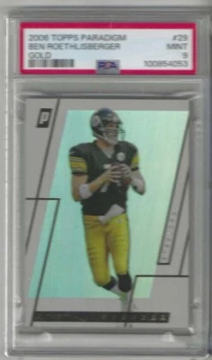2006 Topps Paradigm BEN ROETHLISBERGER Steelers Gold # 29 #'d 03/25 PSA 9 MINT - Image 1 of 2