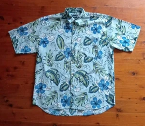 East Island Surf Shirt Mens XXL Hawaii Short Sleeve Floral Blue, Free Post - Picture 1 of 10
