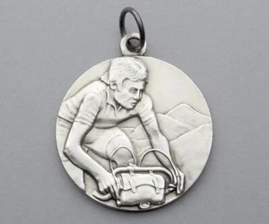 French Vintage Medal. Contest, Victory. Bicycle, Cycling, Bike. Large Pendant. - Picture 1 of 4