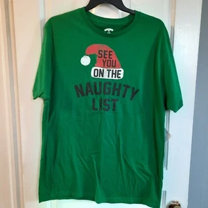 T-shirt grafica verde Holiday Time taglia XL nuova con etichetta dice 'Ci vediamo nella lista dei cattivi' - Foto 1 di 6