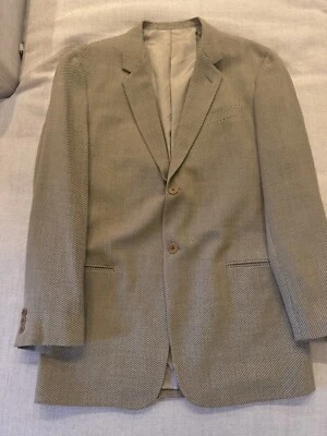 Chaqueta de lana finamente texturizada GIORGIO ARMANI LE COLLEZIONI en marrón camel 42 L Foto 1 de 4