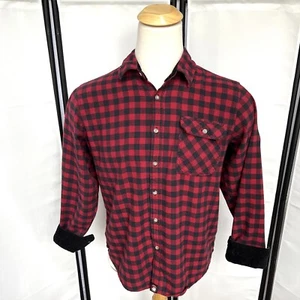 Canada Weather Gear Mens Large Red Flip Cuff Shirt Lumberjack Flannel G1 - Picture 1 of 11