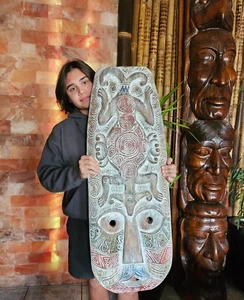 Wanddekoration Maori Design Deko Maske Original Little Big Horn Länge 1,03 Meter - Bild 1 von 10