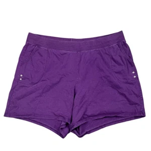 Just My Size Purple Knit Elastic Waistband Shorts 3X - Picture 1 of 10