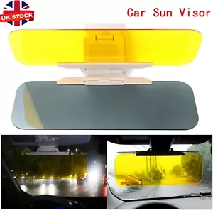 Car Sun Visor Shade Extender Clip on Day and night anti-glare mirror UK - Picture 1 of 12